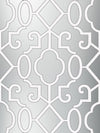 Scalamandre Ming Fretwork Wallpaper Silver - Pearlescent Wallpaper