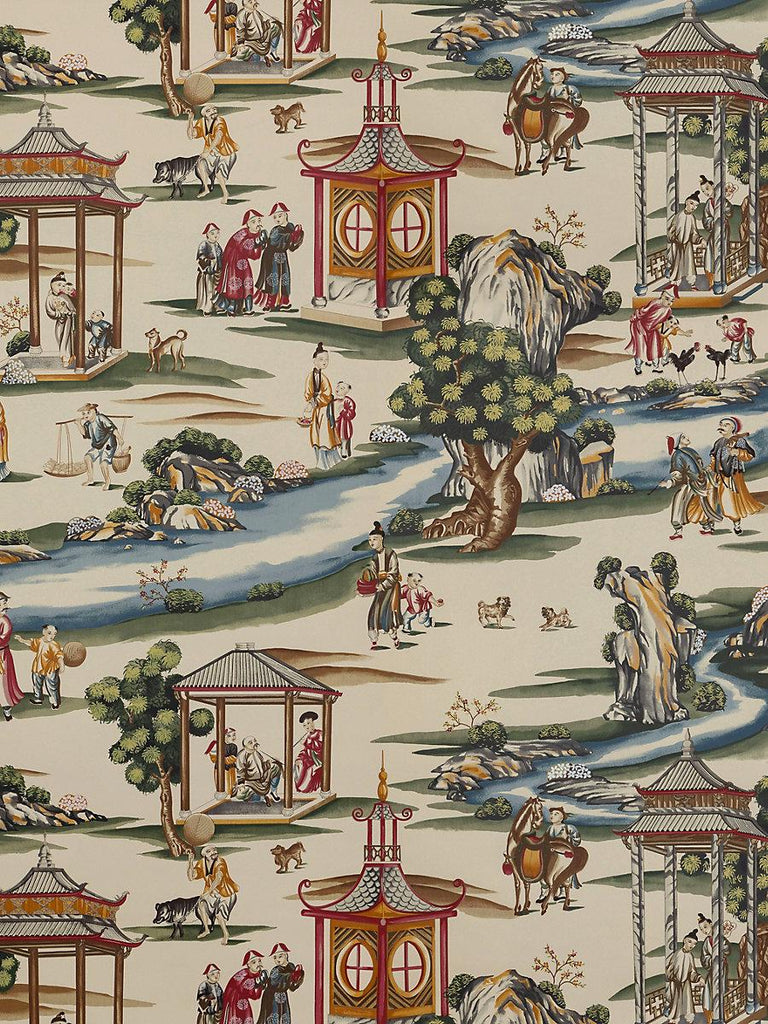 Scalamandre SHANGHAI MULTI ON TEA STAIN Wallpaper