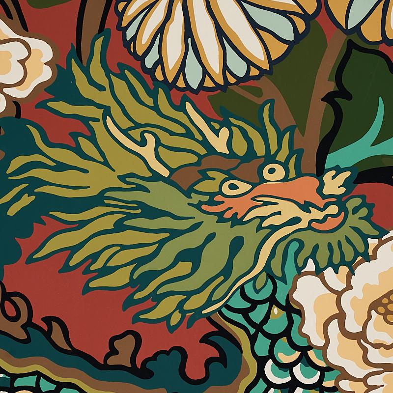 Schumacher Chiang Mai Dragon Lacquer Wallpaper