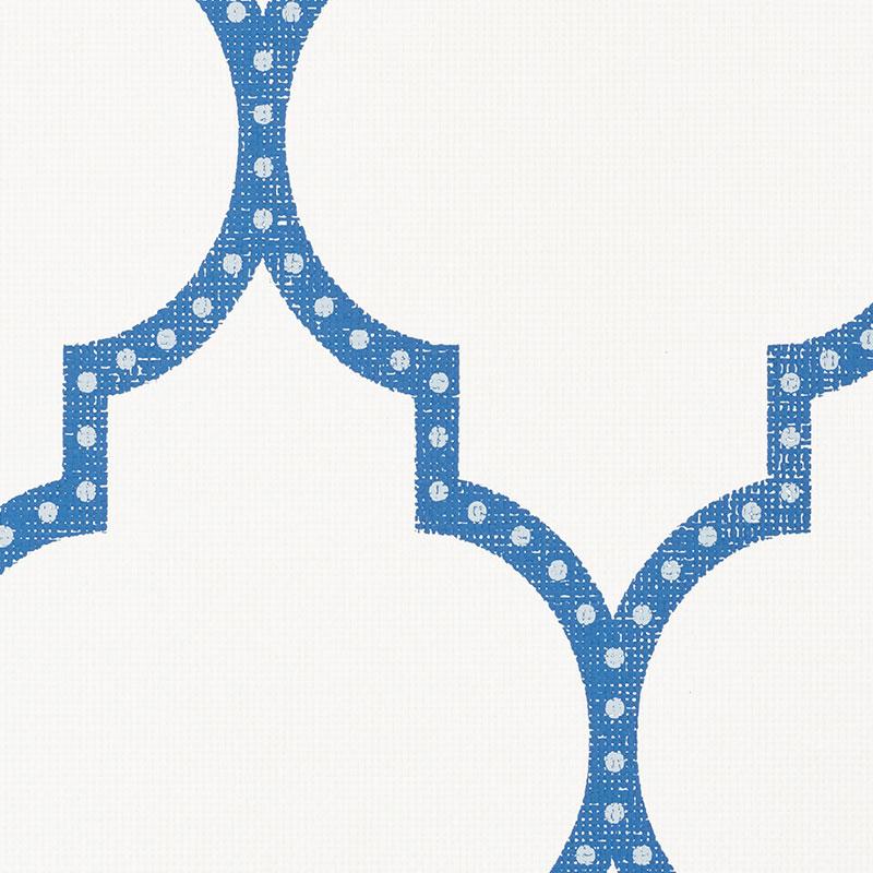 Schumacher Algiers Paperweave Blue Wallpaper