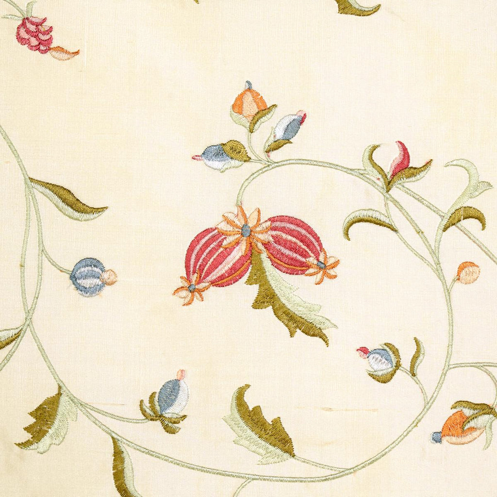 Schumacher Colette Embroidery Rose Fabric