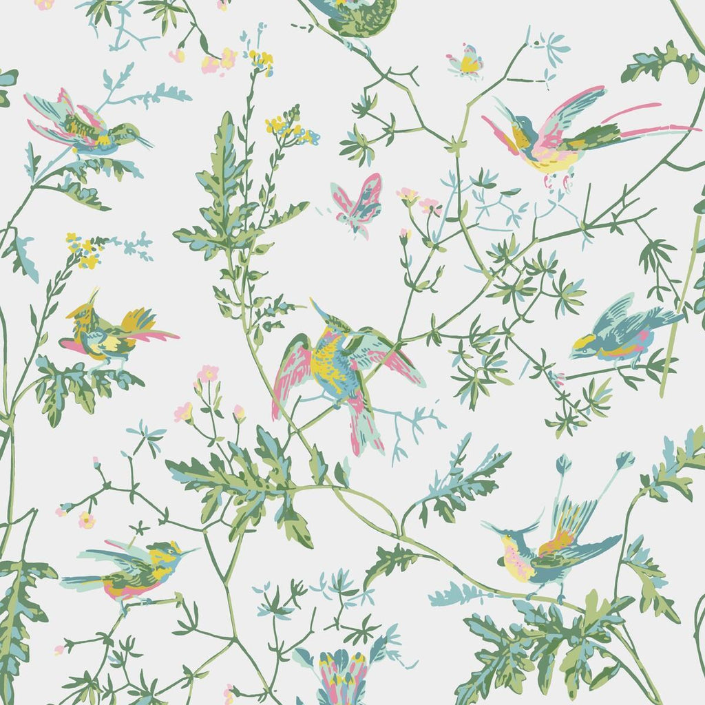 Cole & Son HUMMINGBIRDS GREEN/PINK Wallpaper