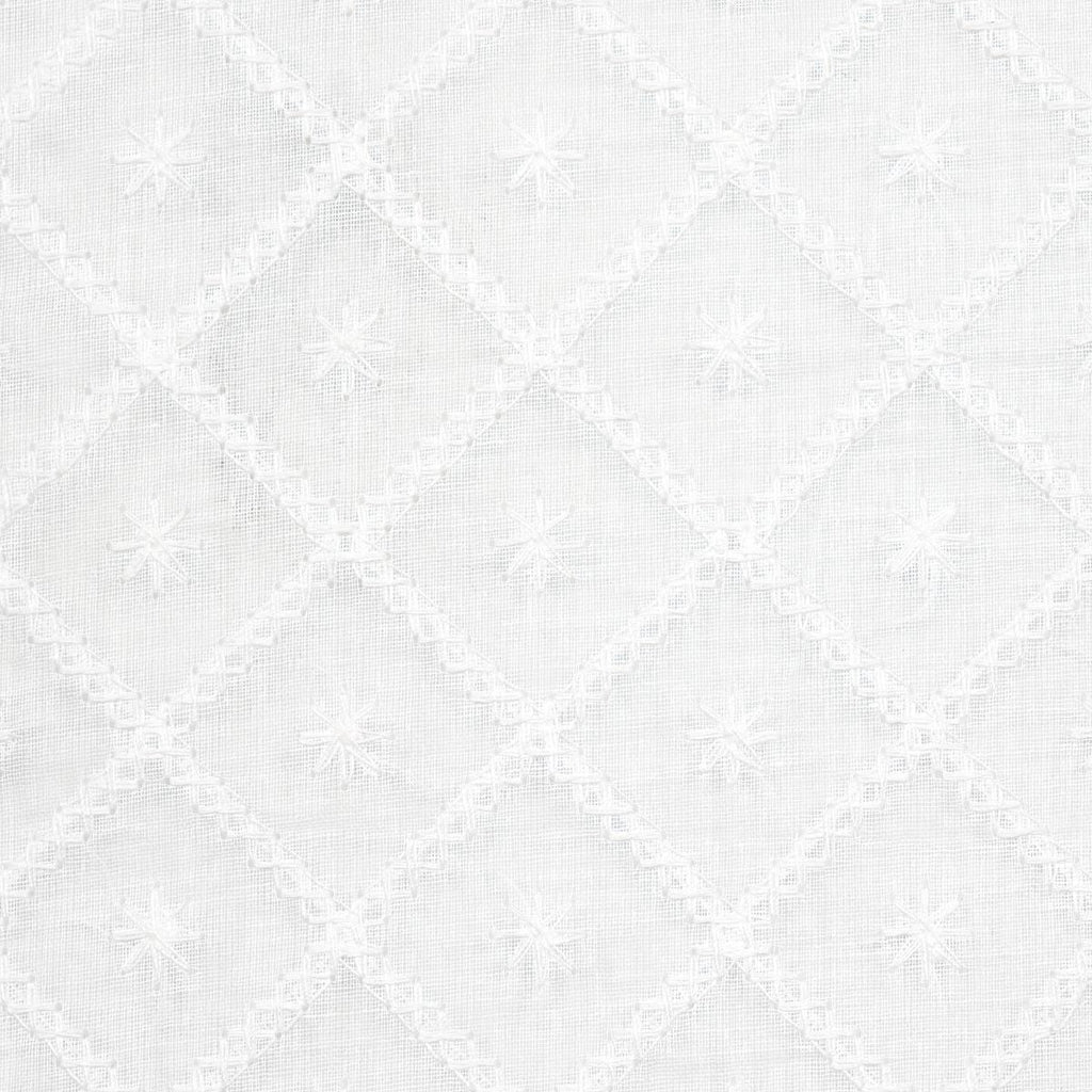 Schumacher Isabella Sheer Embroidery Ivory Fabric