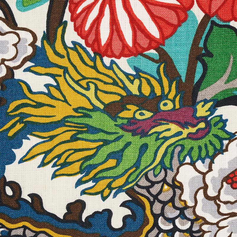 Schumacher Chiang Mai Dragon Alabaster Fabric