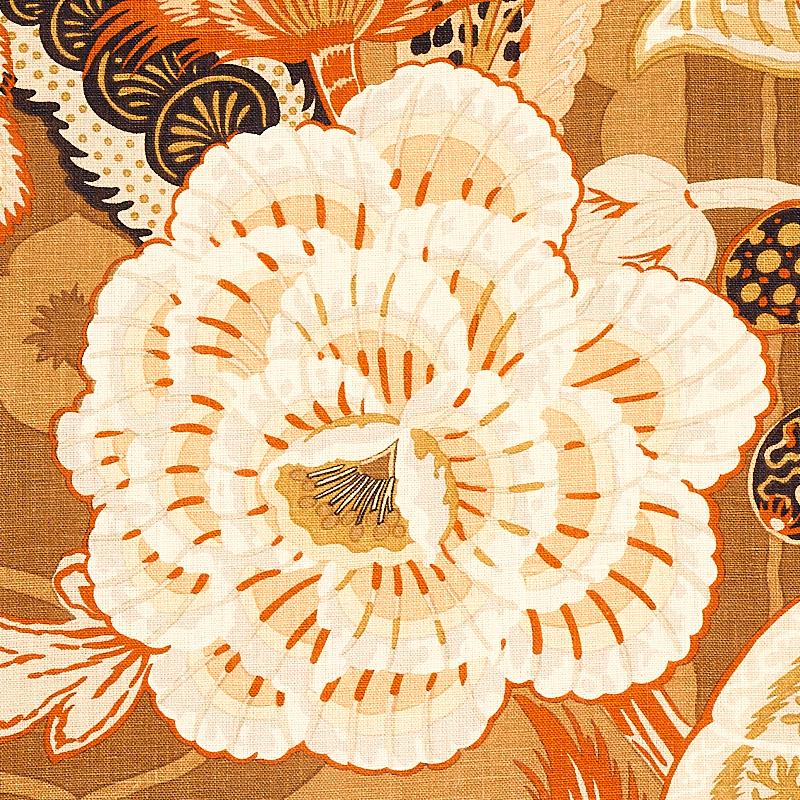 Schumacher Zanzibar Linen Print Sandalwood Fabric
