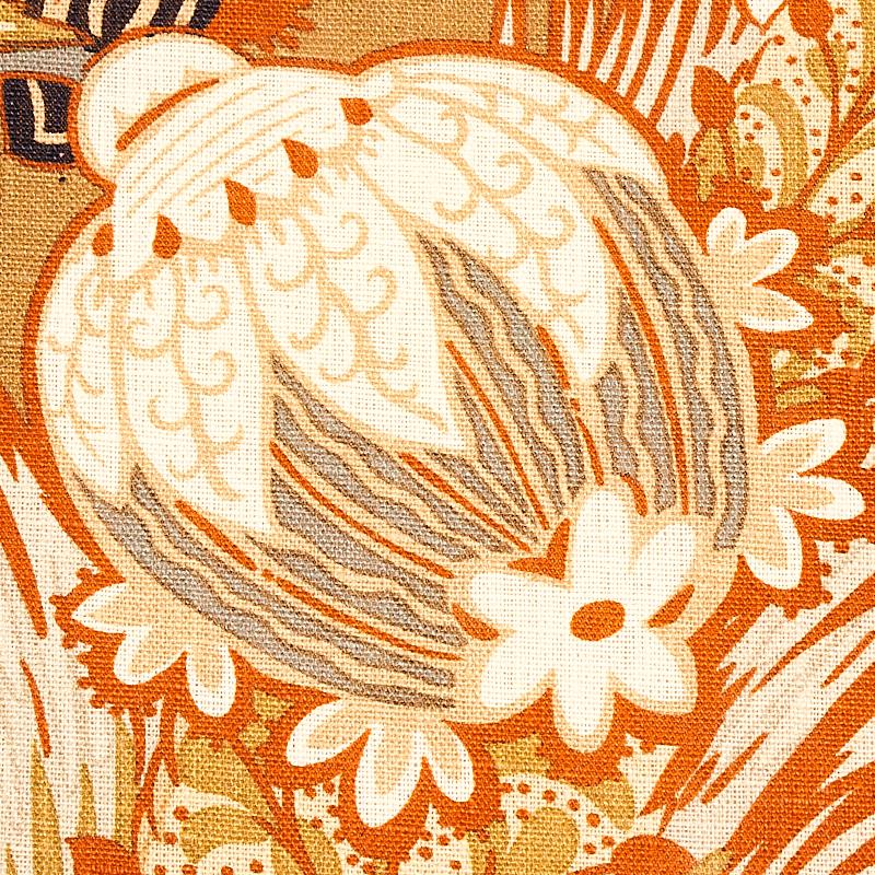 Schumacher Zanzibar Linen Print Sandalwood Fabric