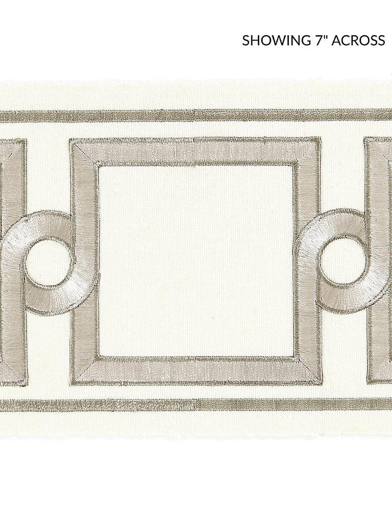 Scalamandre Square Link Embroidered Tape Platinum Trim