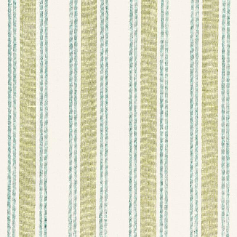 Schumacher Leah Linen Stripe Sea Grass Fabric