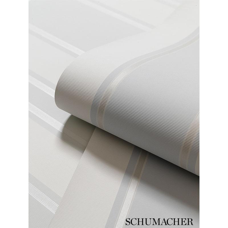 Schumacher Morgan Stripe Greige Wallpaper