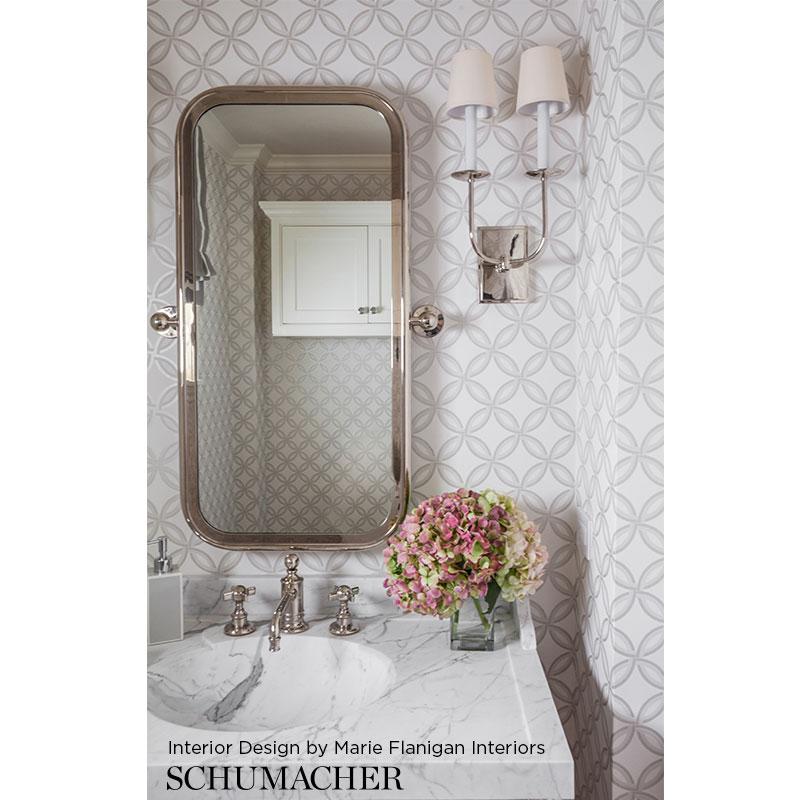 Schumacher Spherica Silver Wallpaper