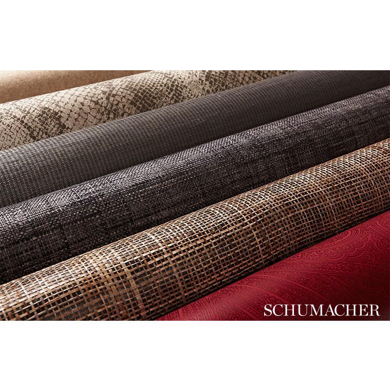 Schumacher Weston Raffia Weave Charcoal Wallpaper