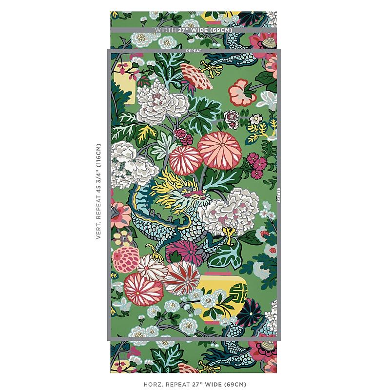 Schumacher Chiang Mai Dragon Jade Wallpaper