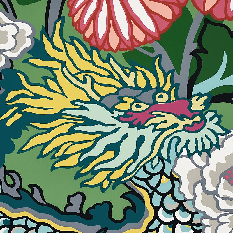 Schumacher Chiang Mai Dragon Jade Wallpaper