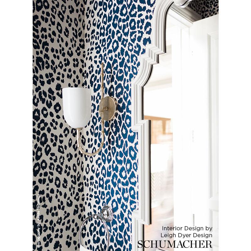 Schumacher Iconic Leopard Ink Wallpaper