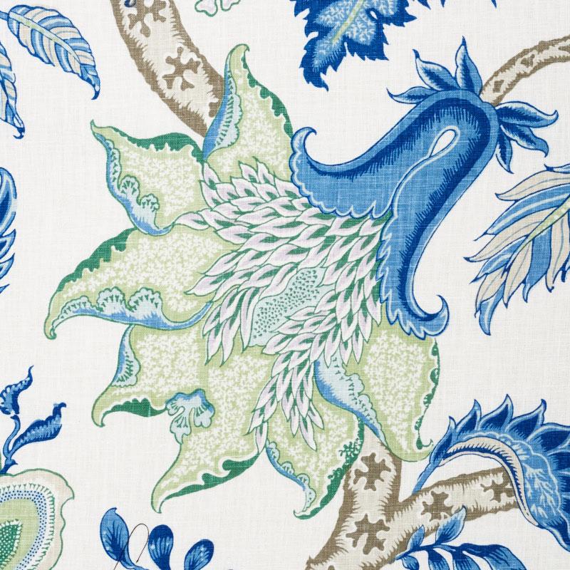 Schumacher Arborvitae Viridian & Blue Fabric