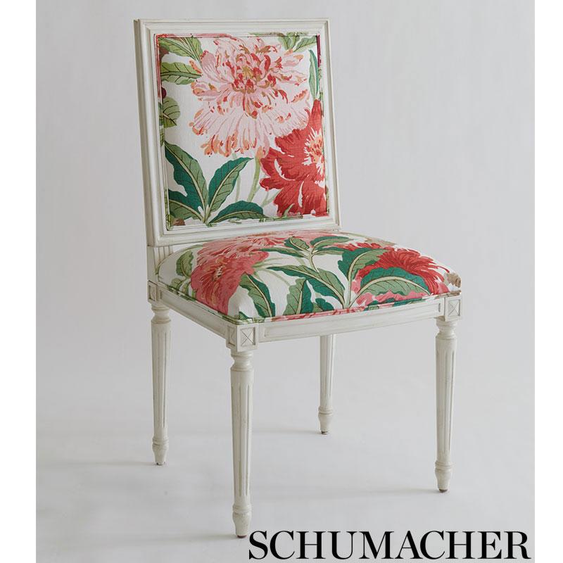 Schumacher Enchanted Garden Aqua Fabric