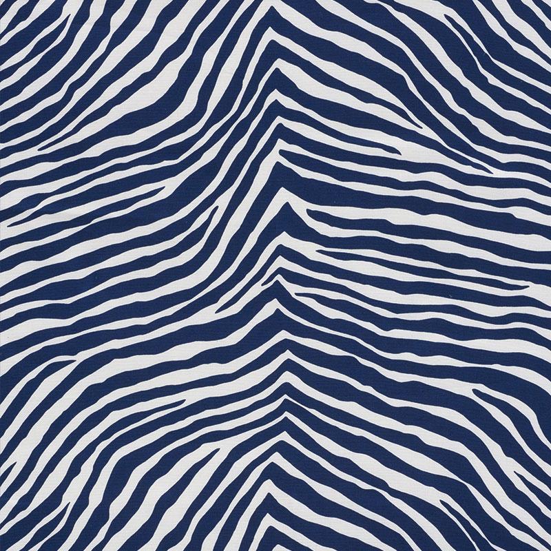 Schumacher Iconic Zebra Blue Fabric