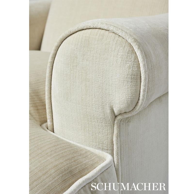 Schumacher Antique Strie Velvet Oyster Fabric