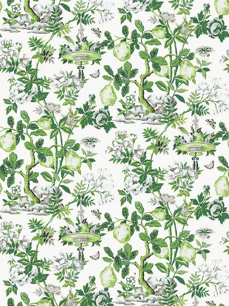 Scalamandre Shantung Garden Cotton Print Verdance Fabric