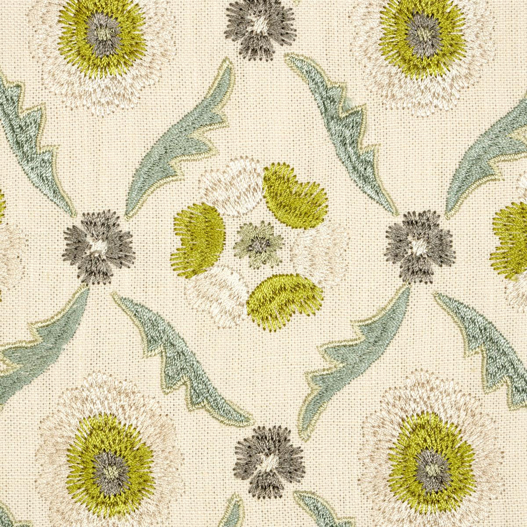Schumacher Claremont Embroidery Chartreuse Fabric