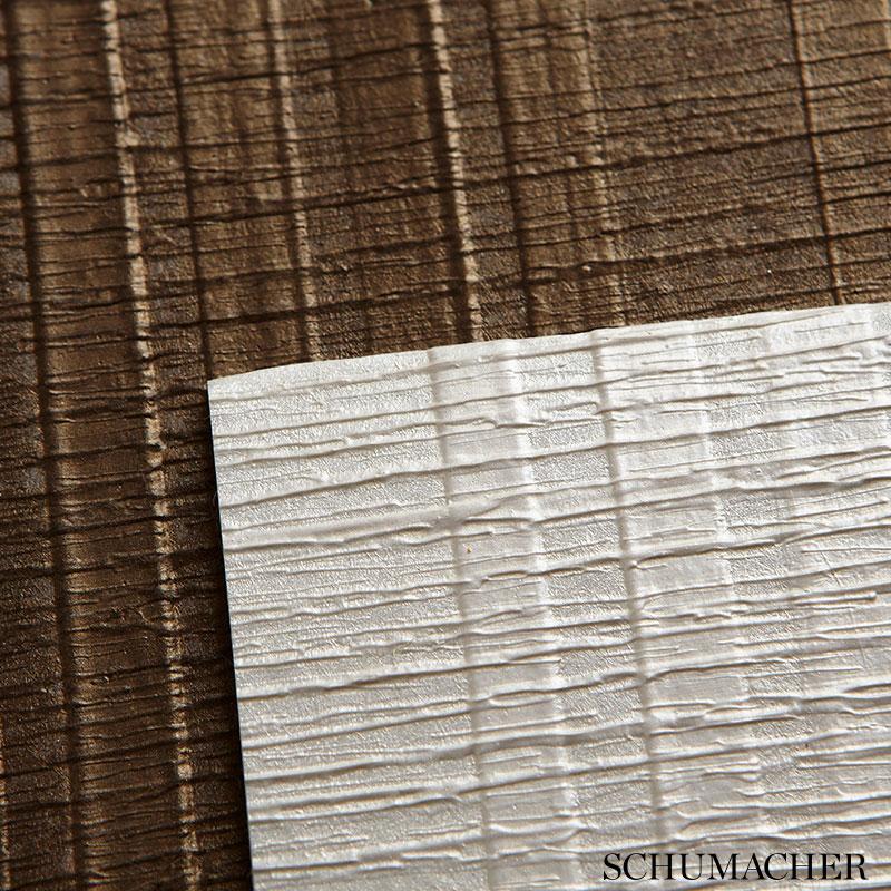 Schumacher Origami Stripe Sable Wallpaper