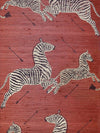 Scalamandre Zebras - Grasscloth Red Wallpaper