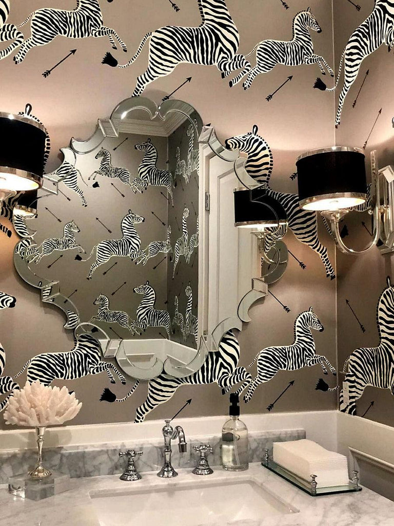 Scalamandre Zebras - Wallpaper Silver Wallpaper