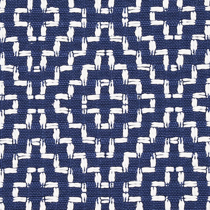 Schumacher Soho Weave Navy Fabric