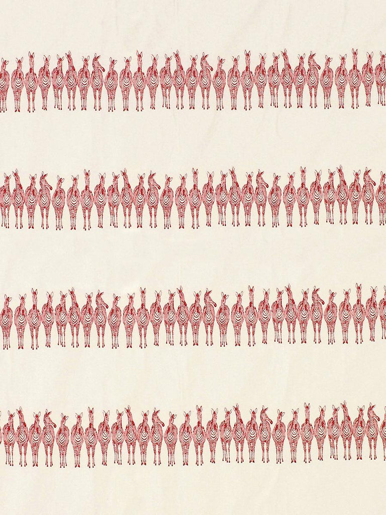 Old World Weavers ZEBRAS ON PARADE RED Fabric