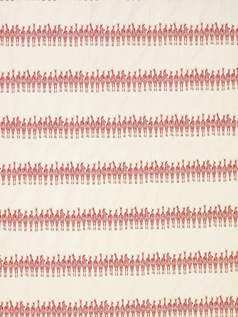 Old World Weavers Zebras On Parade Red Fabric