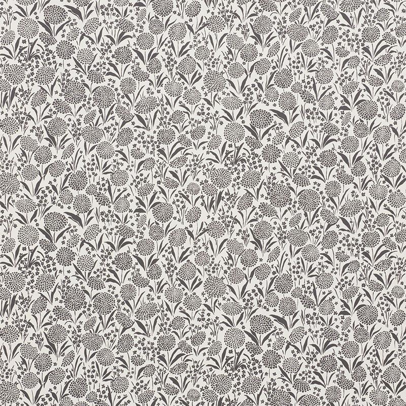 Schumacher Chrysanthemum Carbon Wallpaper