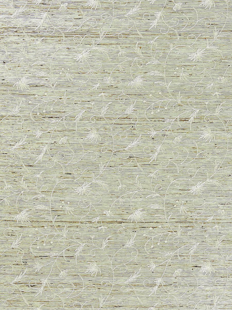 Scalamandre Olivia Embroidered Grasscloth Winter Wheat Wallpaper