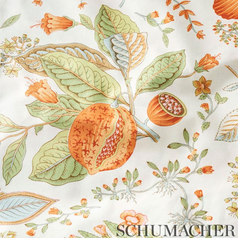 Schumacher Pomegranate Botanical Orange Fabric
