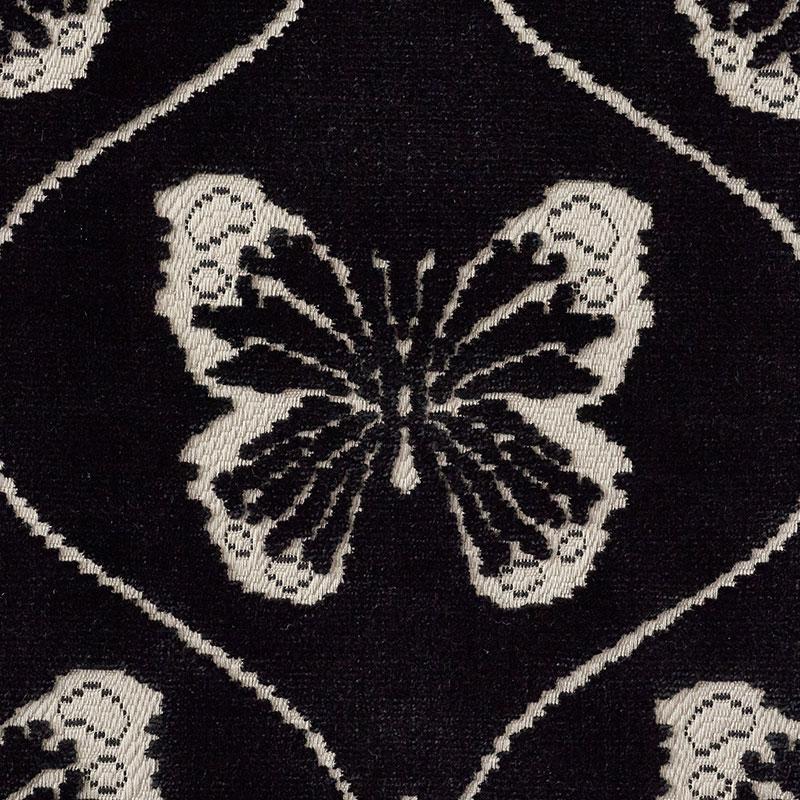 Schumacher Papillon Velvet Onyx Fabric