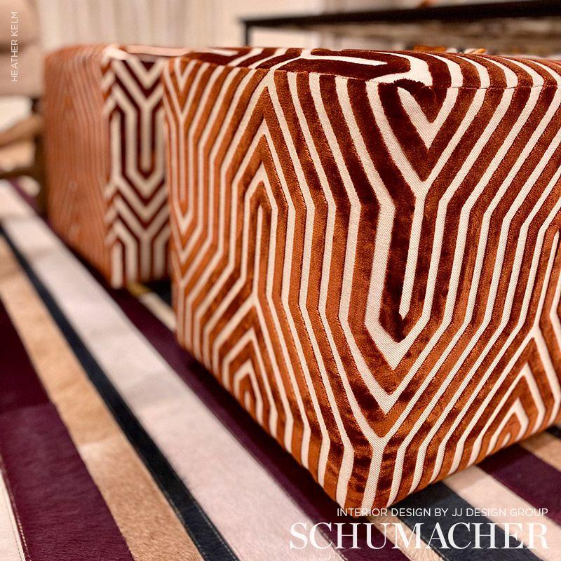 Schumacher Vanderbilt Velvet Russet Fabric