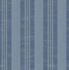 Seabrook Linen Stripe Sky Blue And Denim Wallpaper