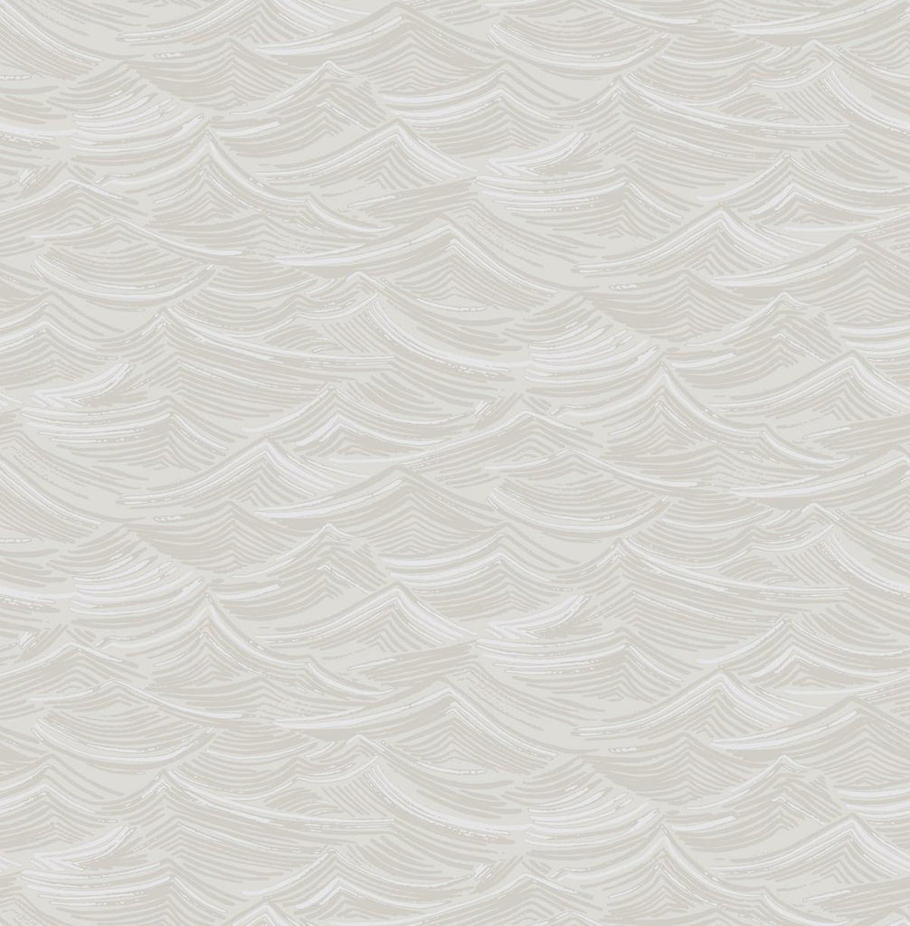 Seabrook Calm Seas Soft Gray and White Wallpaper