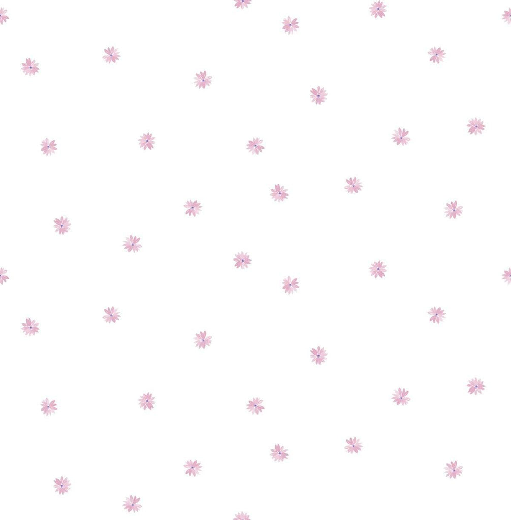 Seabrook Little Daisy Bubblegum Wallpaper