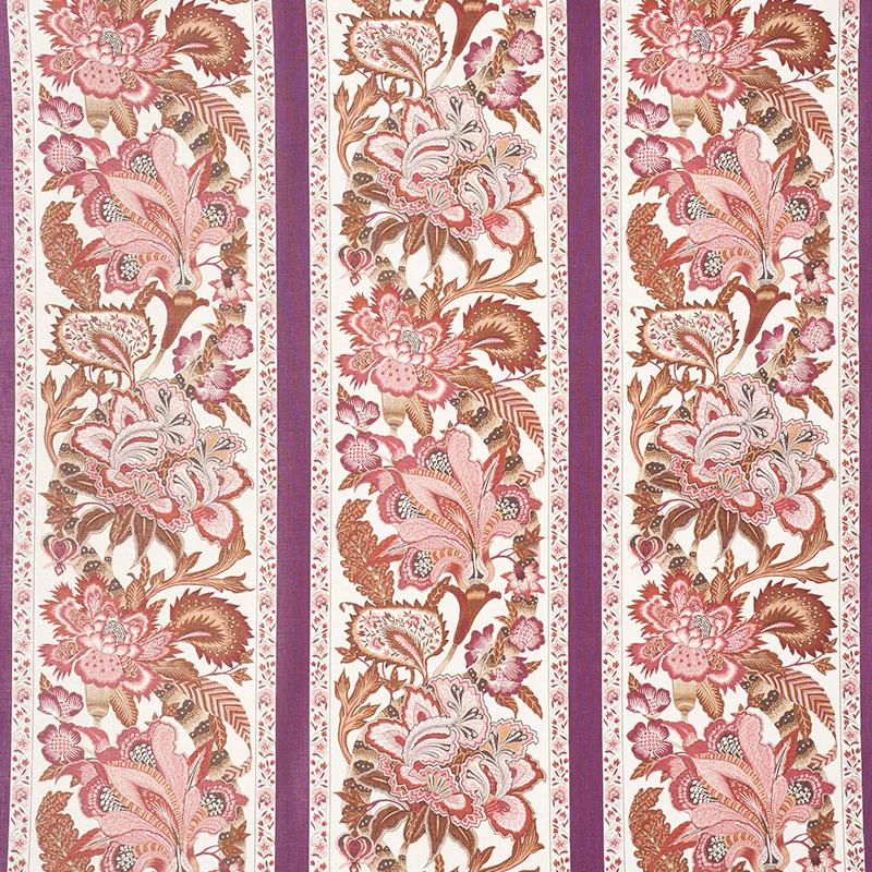 Schumacher Anjou Stripe Rose Fabric