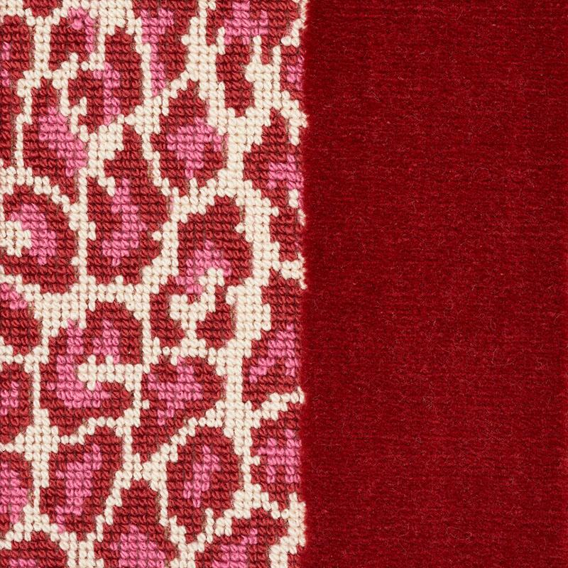 Schumacher Guepard Stripe Velvet Red Fabric