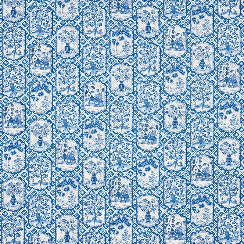 Schumacher Ting Ting Blue Fabric