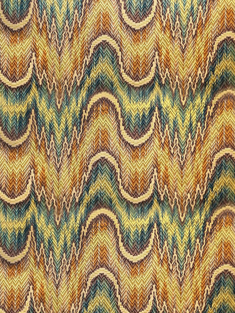 Old World Weavers Point De Hongrie Brown / Green / Gold Fabric