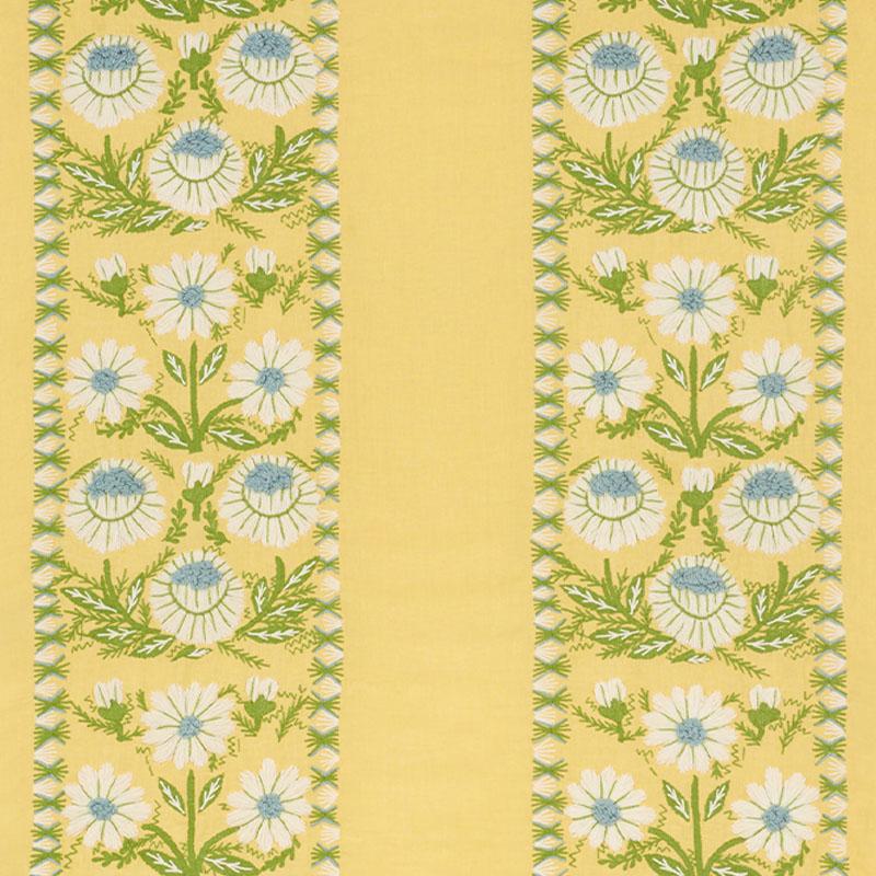 Schumacher Marguerite Embroidery Buttercup Fabric