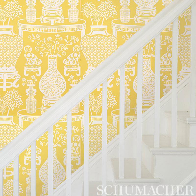Schumacher Hellene Yellow Wallpaper