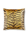 Scalamandre Tigre - Silk Square Ivory, Gold & Black Pillow