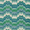 Schumacher Bezique Flamestitch Velvet Blue & Green Fabric