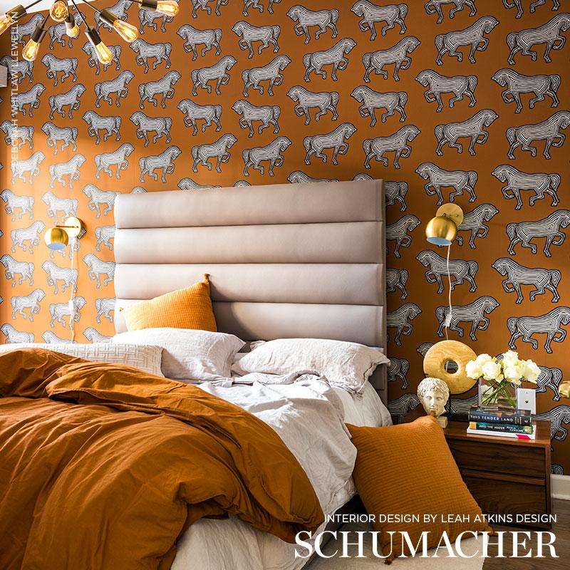 Schumacher Faubourg Brown Wallpaper