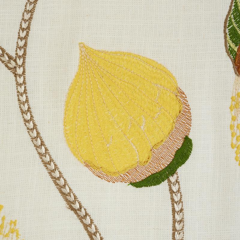 Schumacher Celinda Embroidery Yellow Fabric