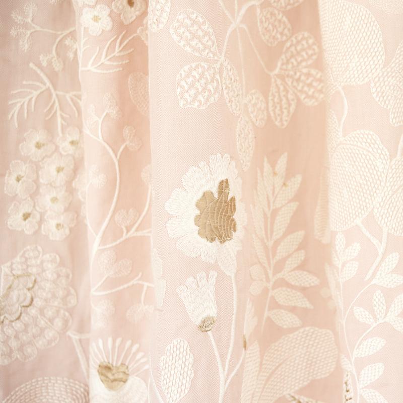 Schumacher Emaline Embroidery Blush Fabric