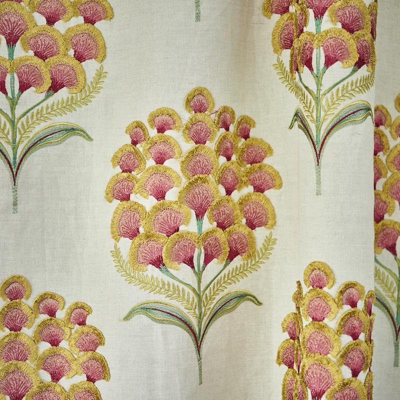 Schumacher Aurelia Embroidery Natural Fabric